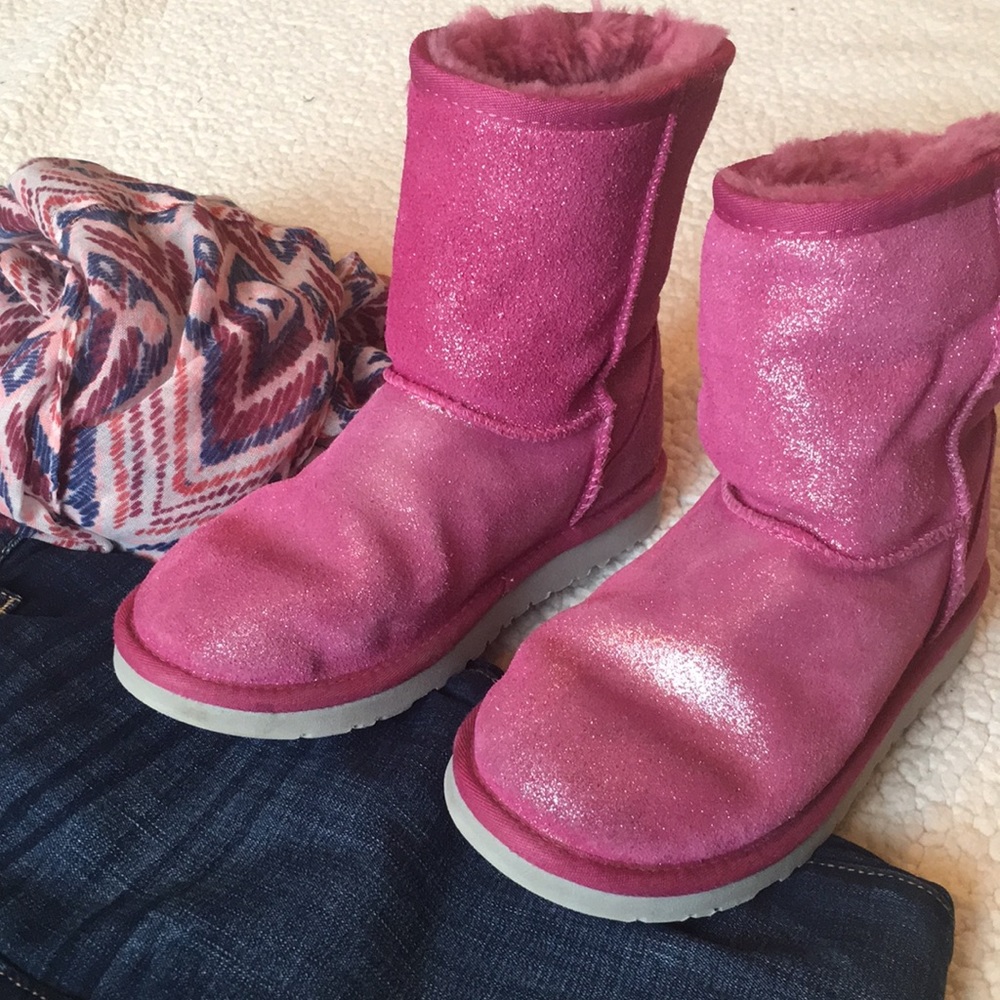 Pink glittery UGG boots